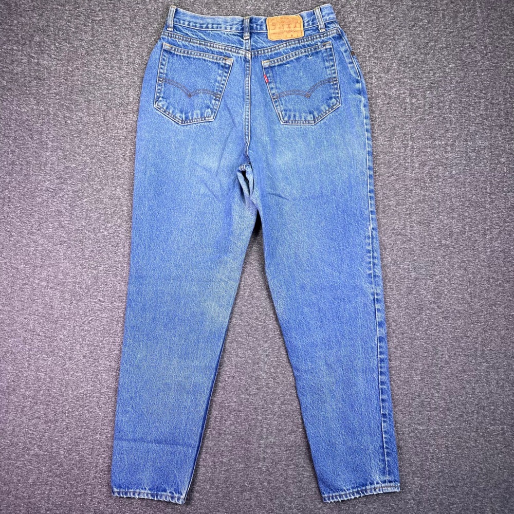 VTG 90s Levis 505 Jeans Womens 15 Blue High Rise Painted Tapered USA Made Grunge - Picture 2 of 16